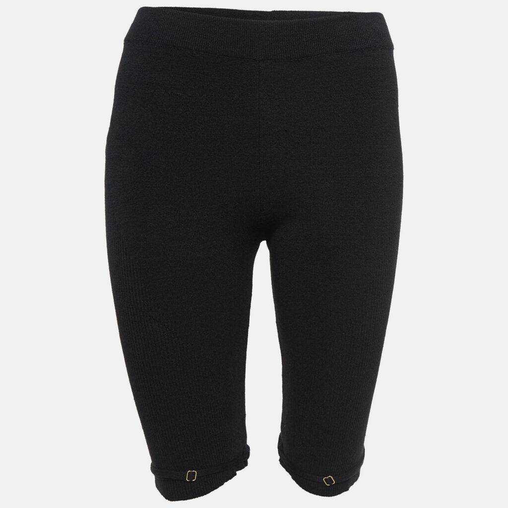 Jacquemus Black Rib Knit Sierra Biker Shorts L Jacquemus Black Rib Knit Sierra Biker Shorts L