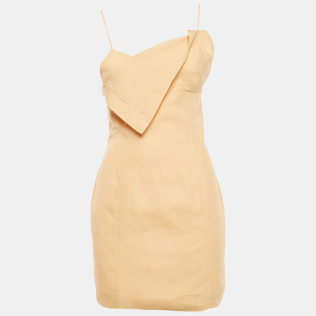 Jacquemus Beige Linen La'Amour Mini Dress S