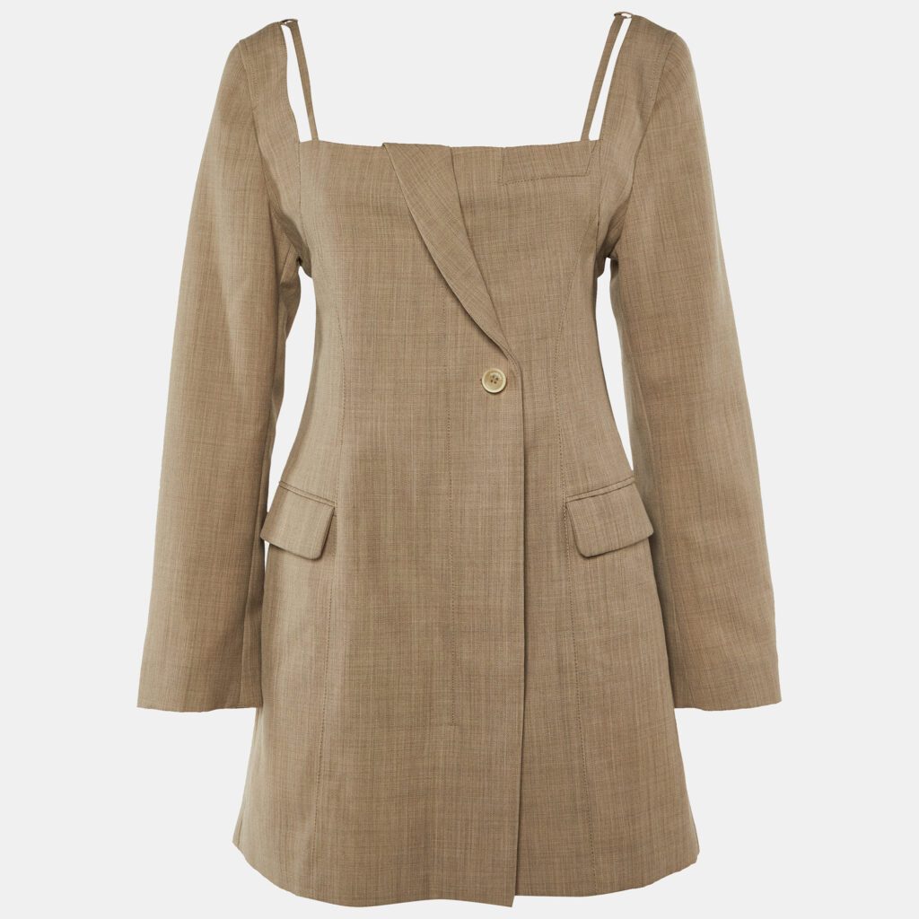 Jacquemus Beige Wool Mini Dress S