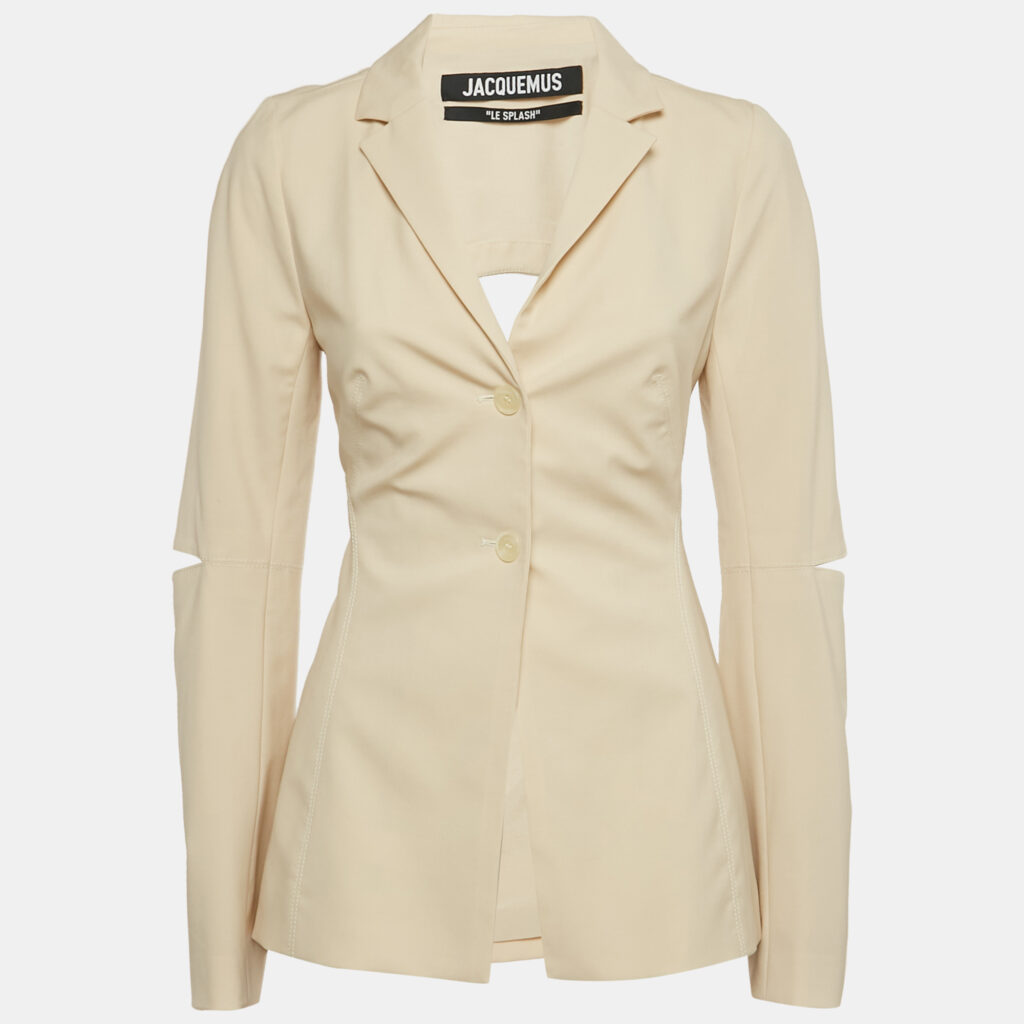 Jacquemus Beige Wool Cut-Out Blazer S Jacquemus Beige Wool Cut-Out Blazer S