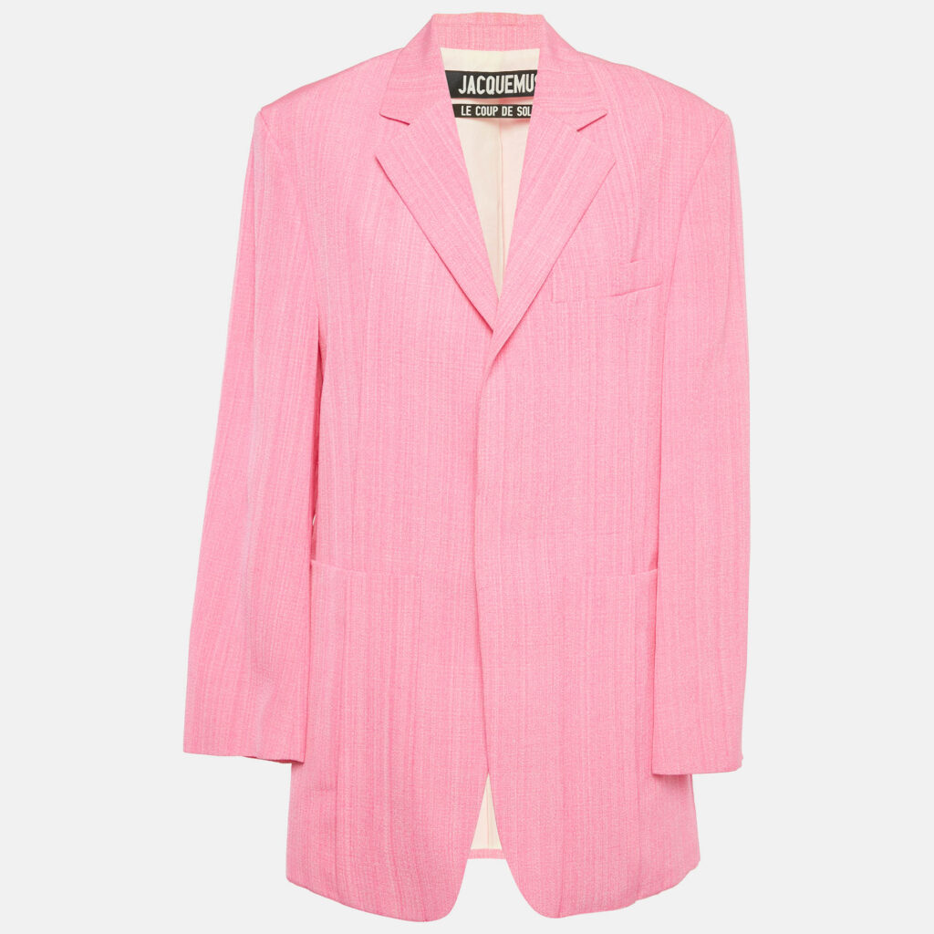Jacquemus Pink Crepe &Silk La Veste D'Homme Oversized Blazer M Jacquemus Pink Crepe &Silk La Veste D'Homme Oversized Blazer M