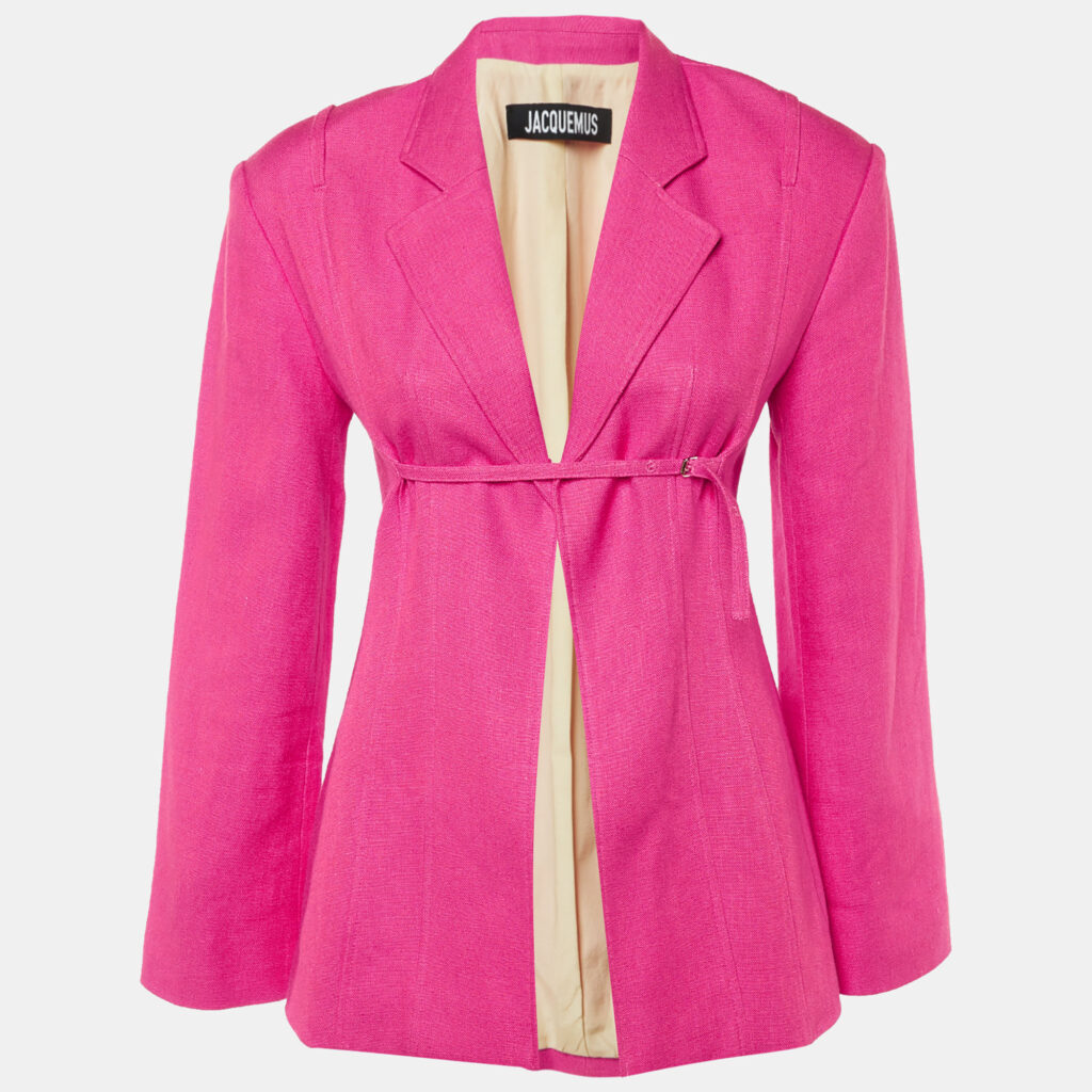 Jacquemus Fuchsia Pink Linen La Veste Sauge Jacket S Jacquemus Fuchsia Pink Linen La Veste Sauge Jacket S