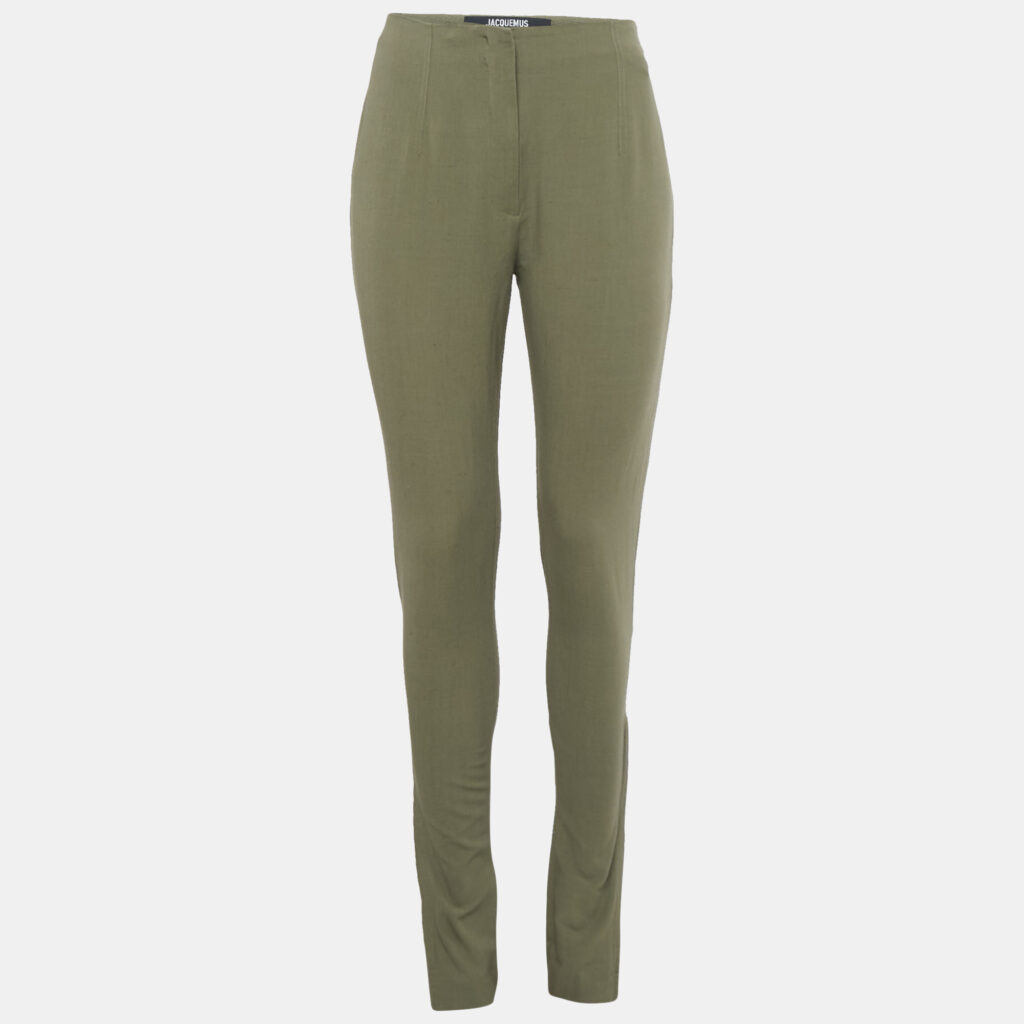 Jacquemus Green Linen Blend Skinny Trousers M Jacquemus Green Linen Blend Skinny Trousers M