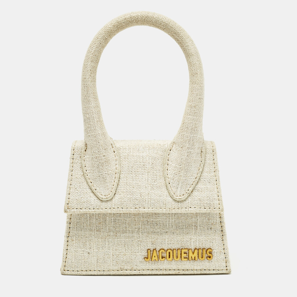 Jacquemus Light Beige Canvas Mini Le Chiquito Top Handle Bag