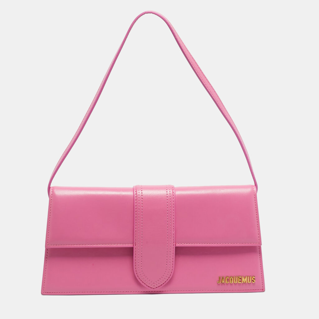 Jacquemus Pink Leather Le Bambino Long Shoulder Bag Jacquemus Pink Leather Le Bambino Long Shoulder Bag