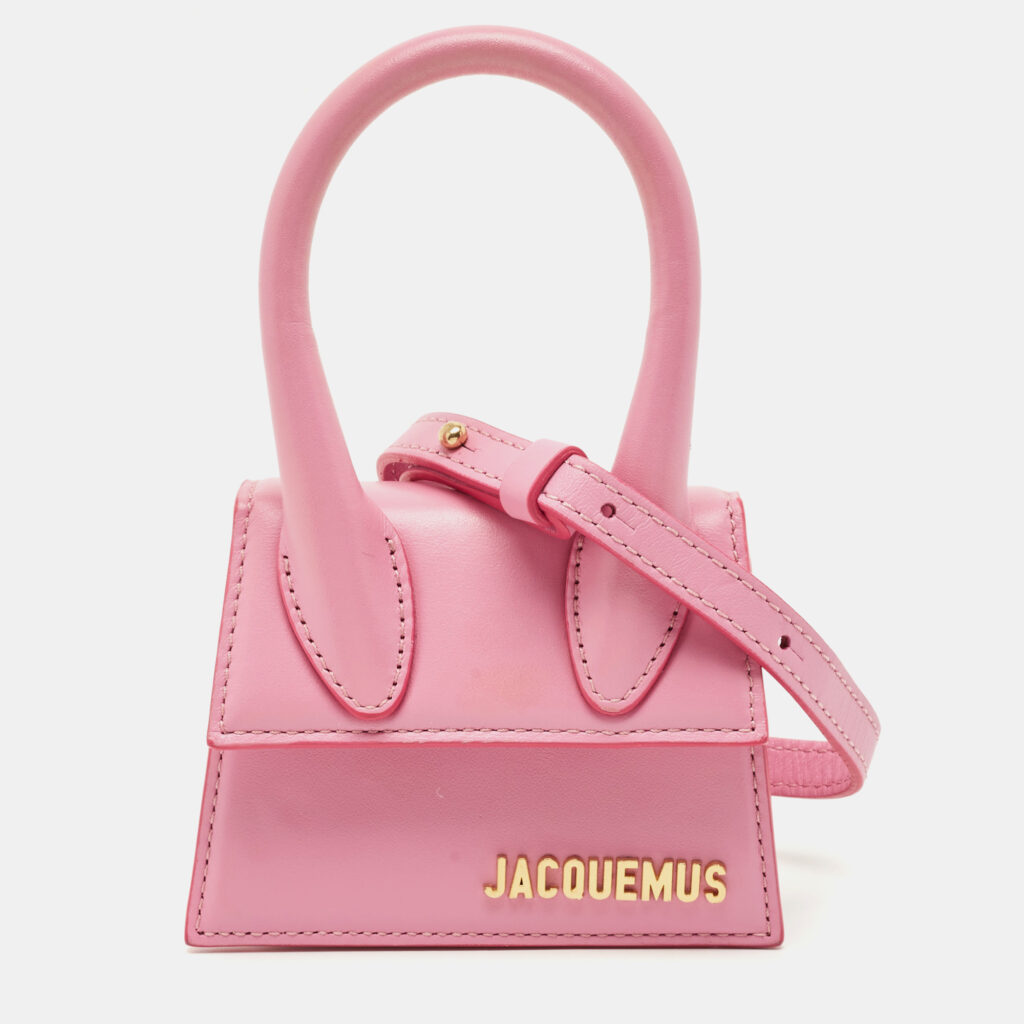 Jacquemus Pink Leather Mini Le Chiquito Top Handle Bag