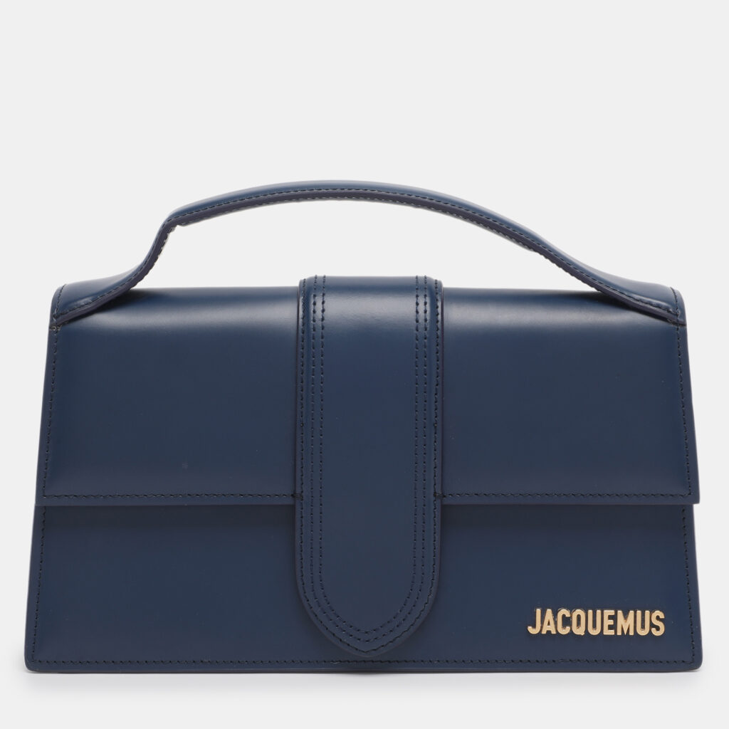 Jacquemus Blue Leather Le Grand Bambino Top Handle Bag