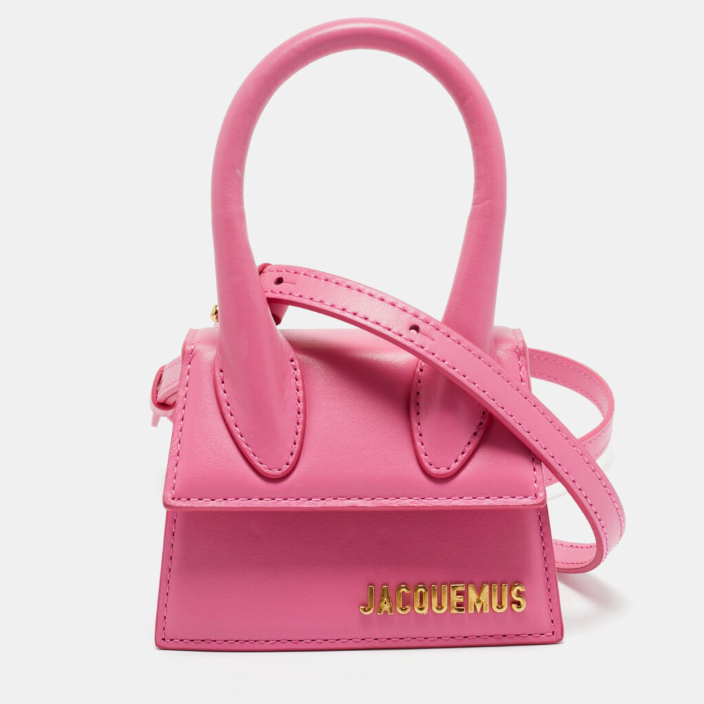 luxury-women-jacquemus-used-handbags-p1220491-012.jpg Jacquemus Fuchsia Leather Mini Le Chiquito Top Handle Bag