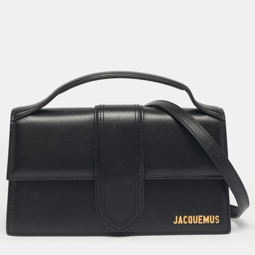 Jacquemus Black Leather Le Grand Bambino Top Handle Bag Jacquemus Black Leather Le Grand Bambino Top Handle Bag