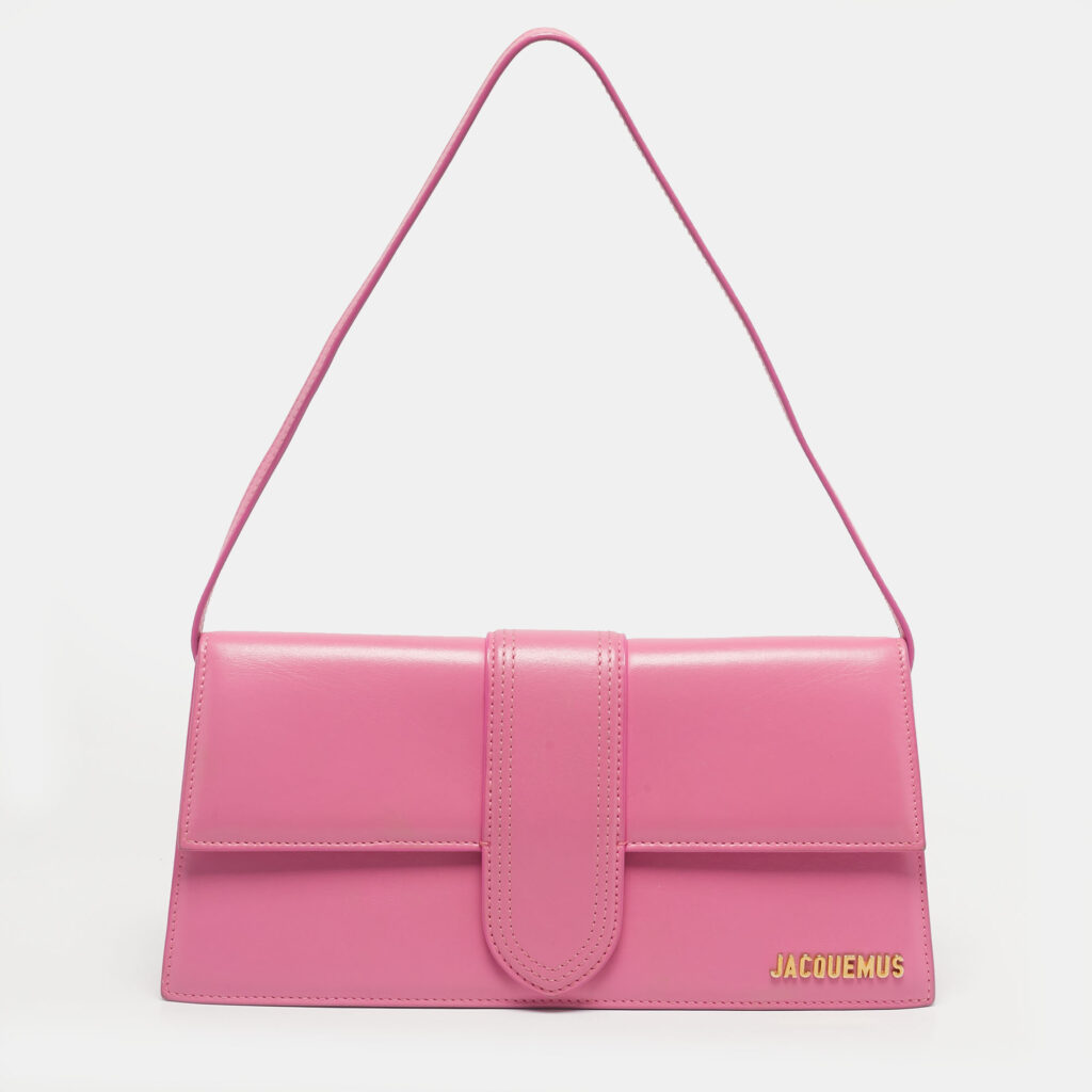 Jacquemus Pink Leather Le Bambino Long Shoulder Bag Jacquemus Pink Leather Le Bambino Long Shoulder Bag