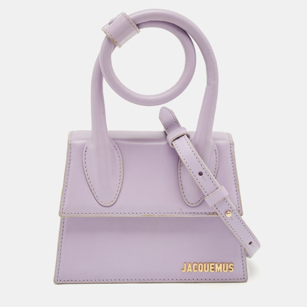 Jacquemus Lilac Leather Le Chiquito Noeud Top Handle Bag