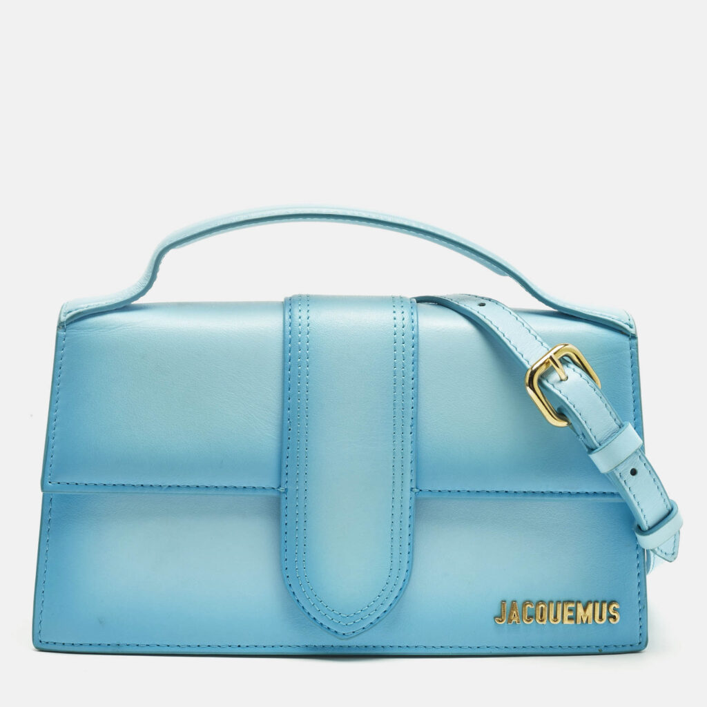 Jacquemus Light Blue Ombre Leather Le Grand Bambino Top Handle Bag