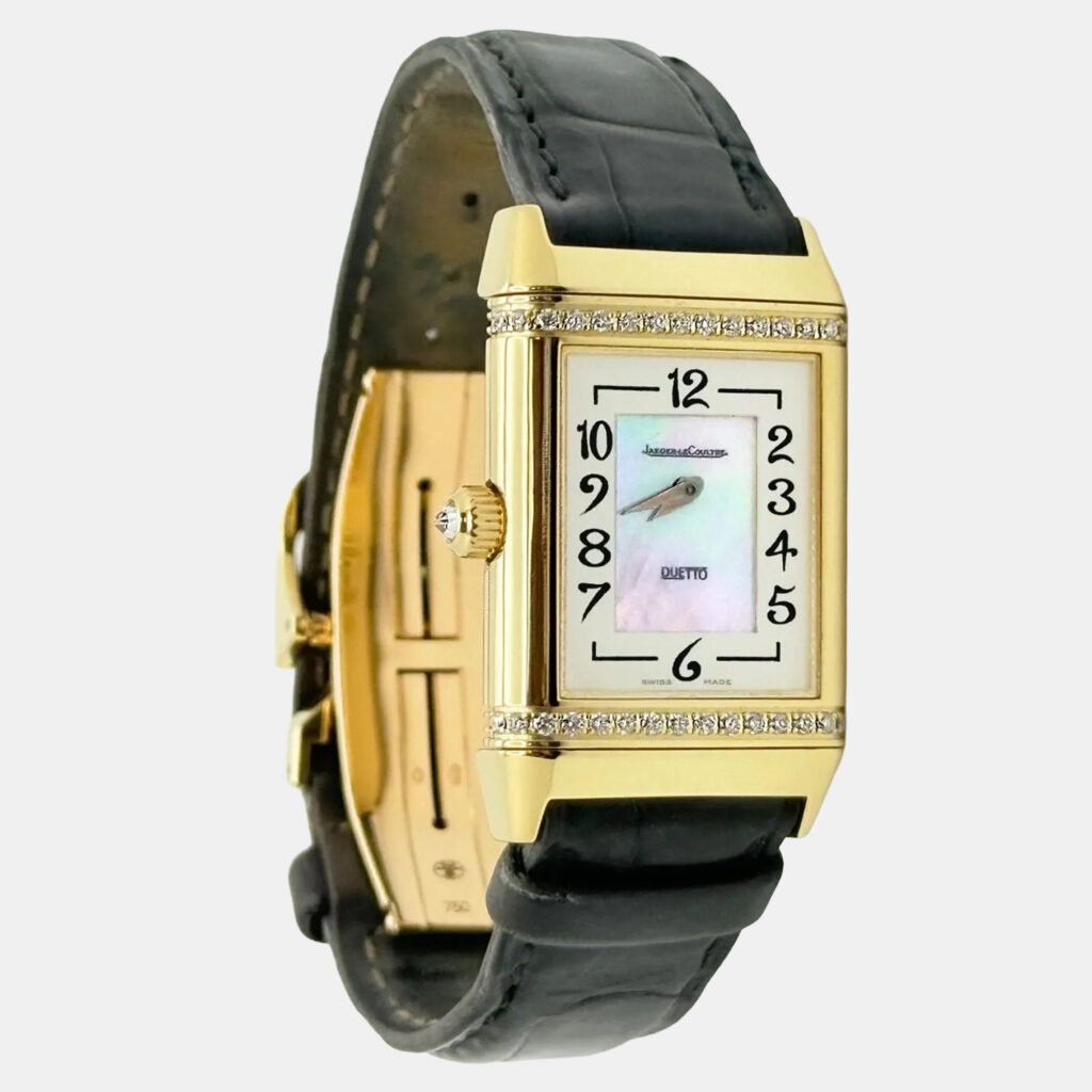 Jaeger-LeCoultre Reverso Duetto Classique 256.1.75 Manual Mother of Pearl Diamond 18K Gold Women's Wristwatch 23 mm Jaeger-LeCoultre Reverso Duetto Classique 256.1.75 Manual Mother of Pearl Diamond 18K Gold Women's Wristwatch 23 mm