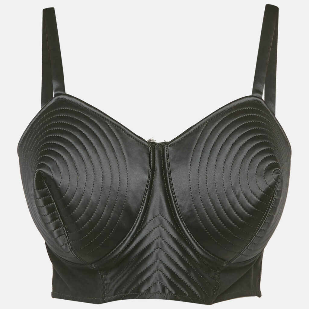 Jean Paul Gaultier X Lotta Volkova Black Satin Bra Top M