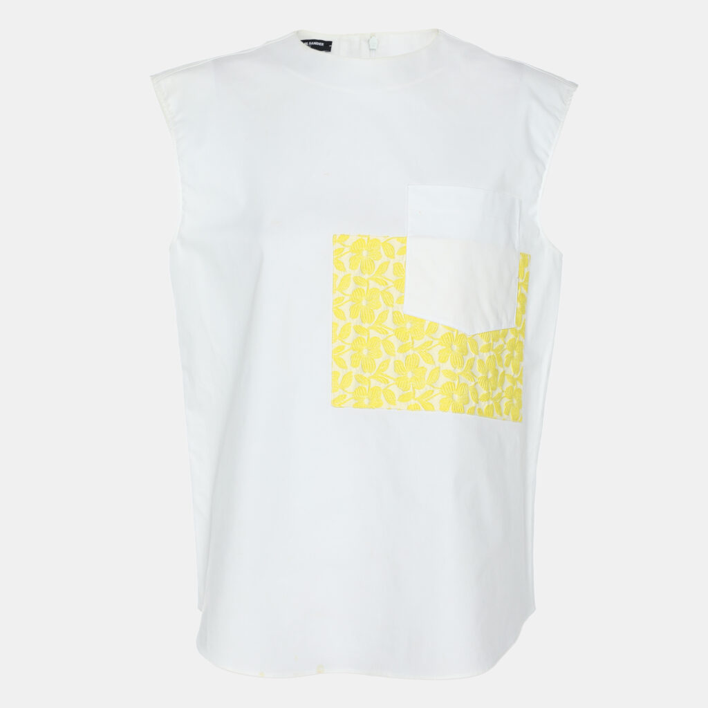 Jil Sander White Stretch Cotton Top S