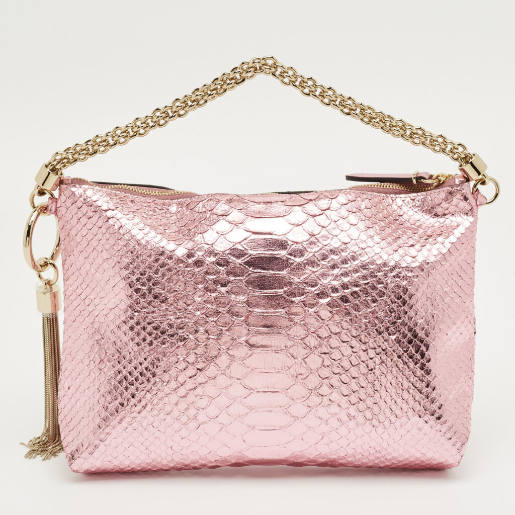 Jimmy Choo Metallic Pink Python Callie Clutch Bag Jimmy Choo Metallic Pink Python Callie Clutch Bag