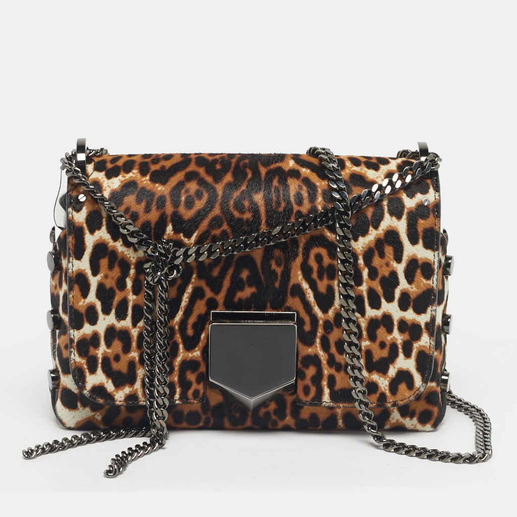 Jimmy Choo Multicolor Leopard Print Calf Hair Lockett Petite Shoulder Bag