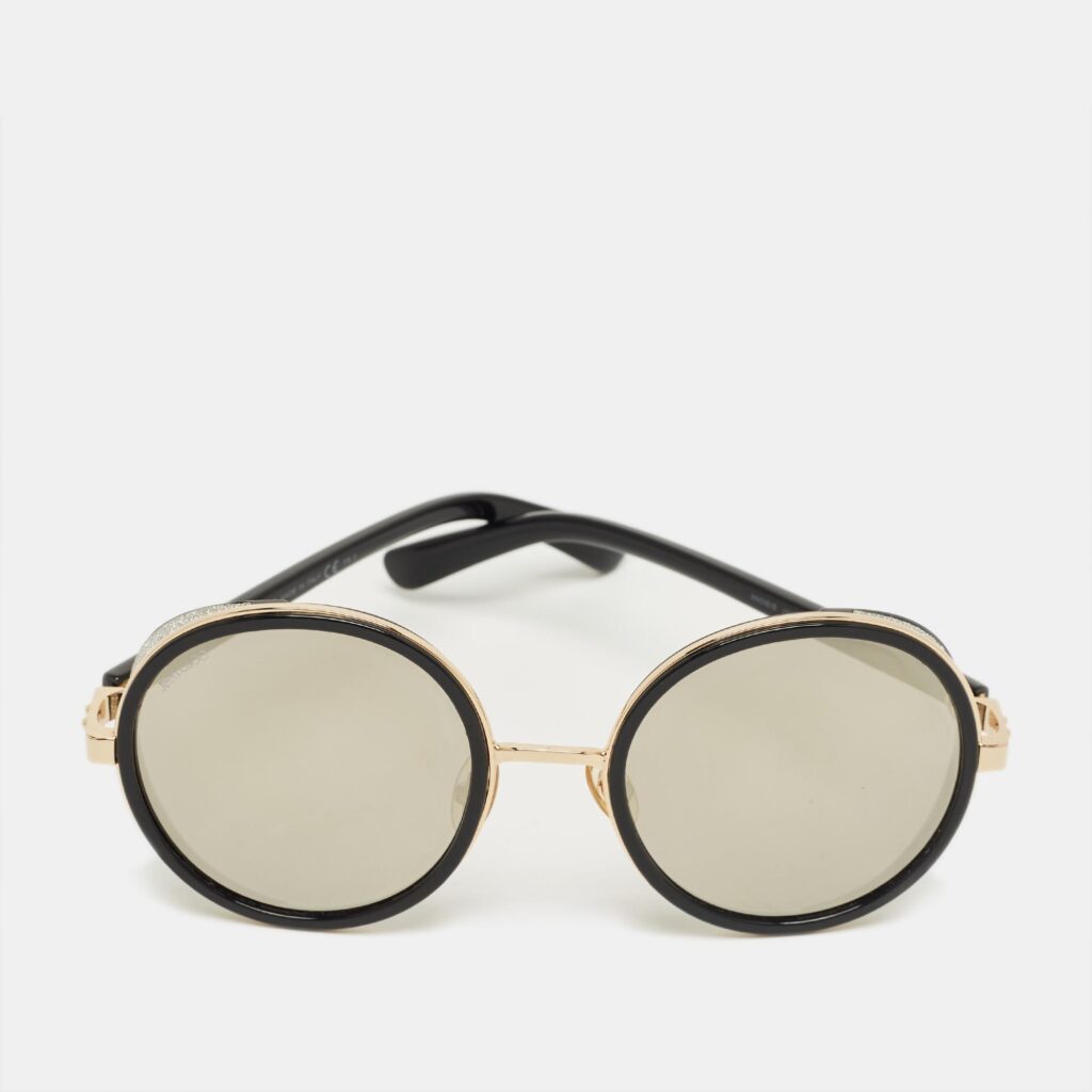 Jimmy Choo Black/Silver Mirrored Andie/S Round Sunglasses Jimmy Choo Black/Silver Mirrored Andie/S Round Sunglasses
