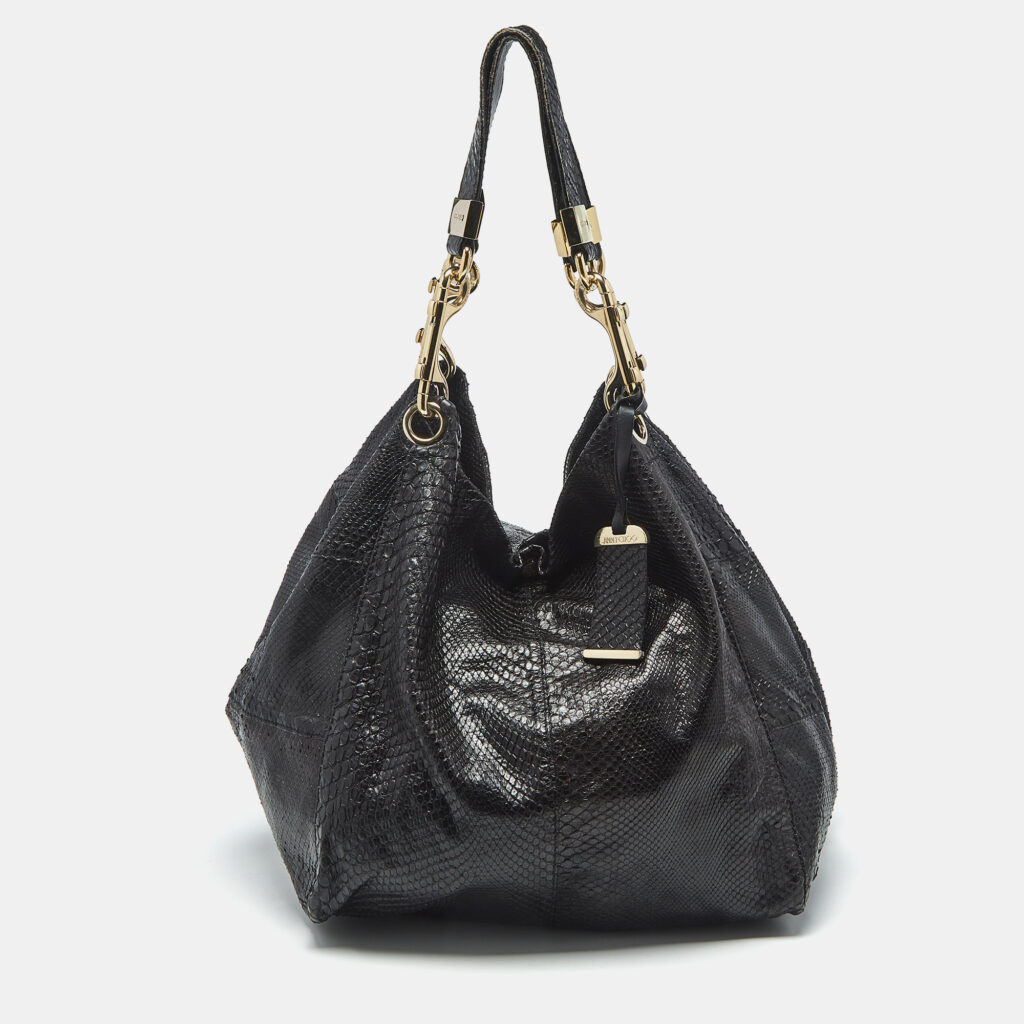 Jimmy Choo Black Python Lola Hobo