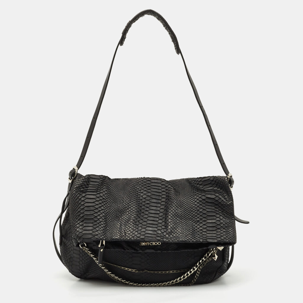 Jimmy Choo Black Python Boho Biker Chain Hobo Jimmy Choo Black Python Boho Biker Chain Hobo
