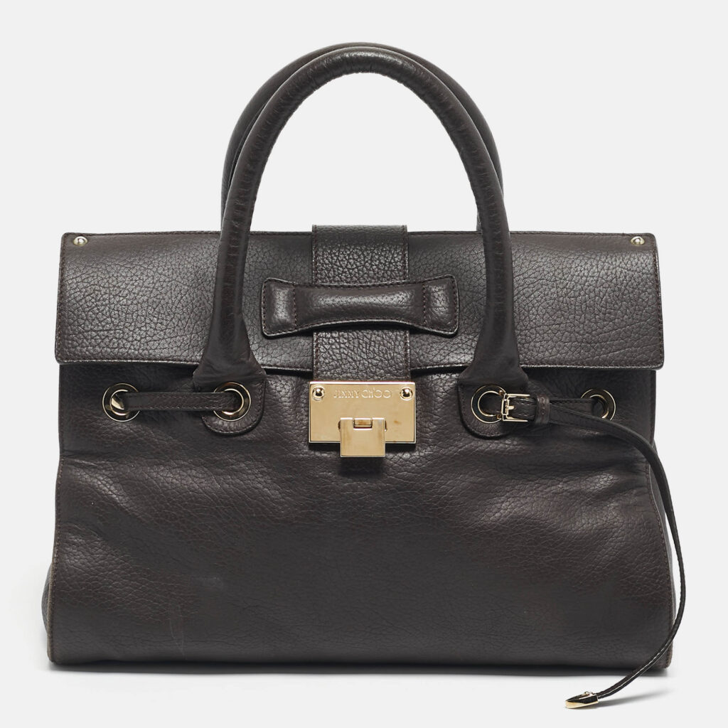 Jimmy Choo Cacao Leather Rosalie Satchel Jimmy Choo Cacao Leather Rosalie Satchel