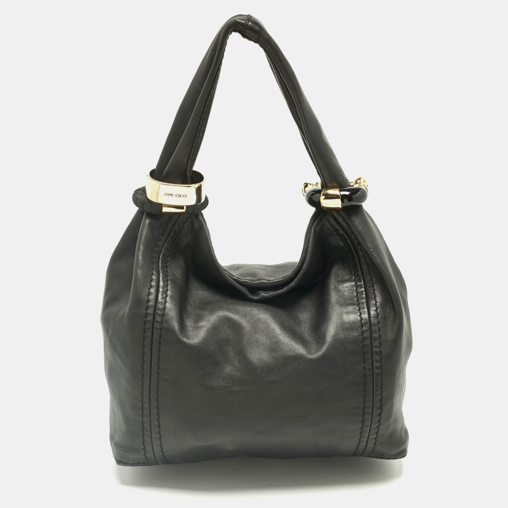 luxury-women-jimmy-choo-used-handbags-p1240868-006-1.jpg Jimmy Choo Black Leather Saba Hobo