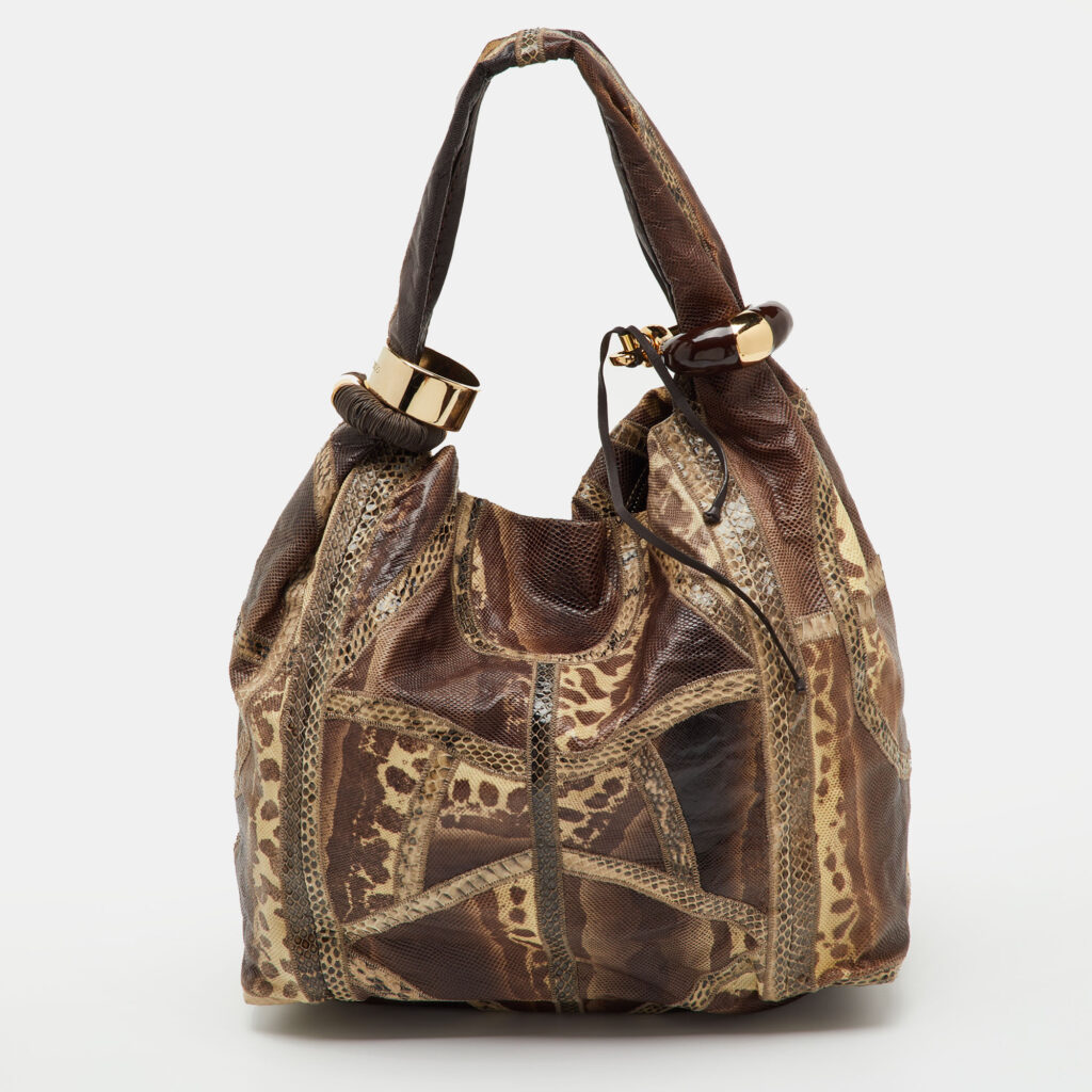 luxury-women-jimmy-choo-used-handbags-p1244504-014-1.jpg Jimmy Choo Brown Karung and Snakeskin Large Saba Hobo