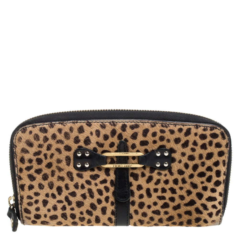 Jimmy Choo Animal Print Calf Hair Zip Around Wallet Jimmy Choo Animal Print Calf Hair Zip Around Wallet