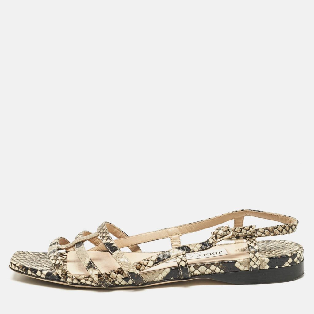 Jimmy Choo Multicolor Python Embossed Leather Slingback Sandals Size 36 Jimmy Choo Multicolor Python Embossed Leather Slingback Sandals Size 36