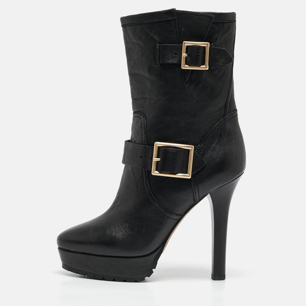 Jimmy Choo Black Leather Ankle Length Boots Size 37 Jimmy Choo Black Leather Ankle Length Boots Size 37
