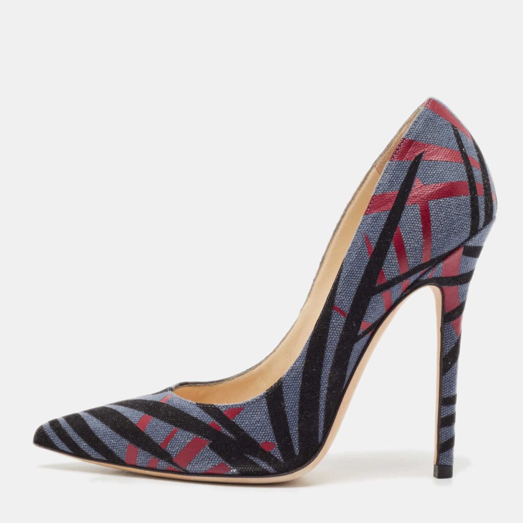 Jimmy Choo Multicolor Canvas Abel Pointed Toe Pumps Size 37.5 Jimmy Choo Multicolor Canvas Abel Pointed Toe Pumps Size 37.5