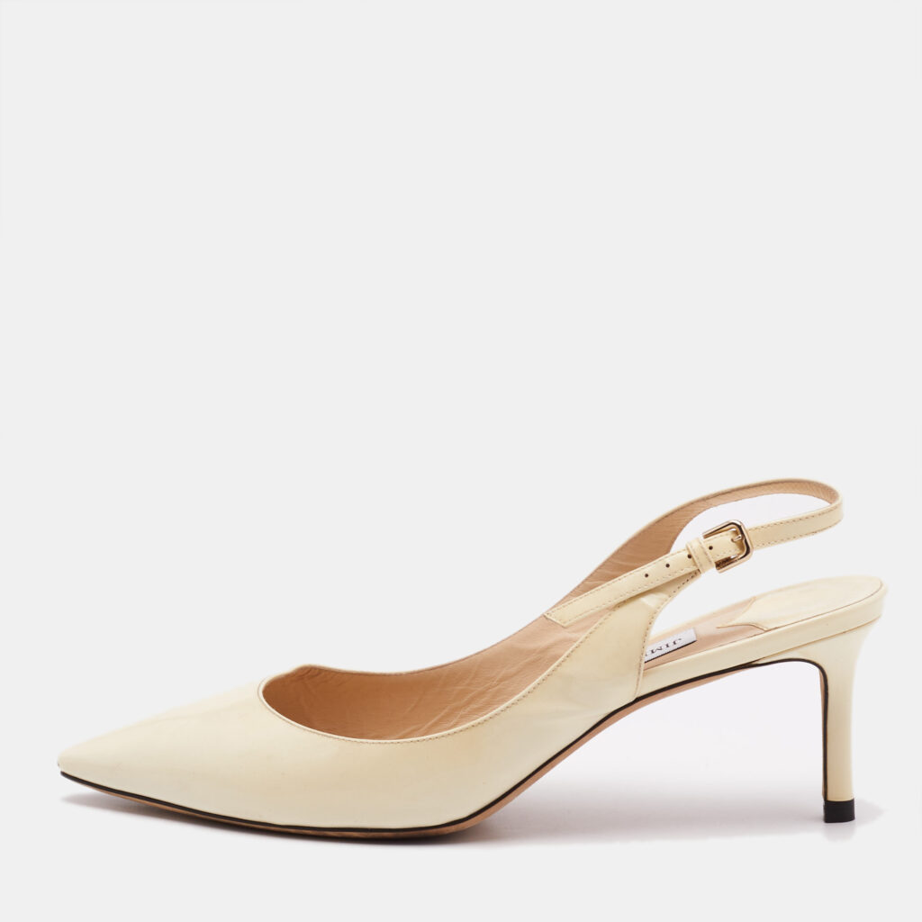 Jimmy Choo Cream Patent Leather Erin Slingback Pumps Size 39.5 Jimmy Choo Cream Patent Leather Erin Slingback Pumps Size 39.5