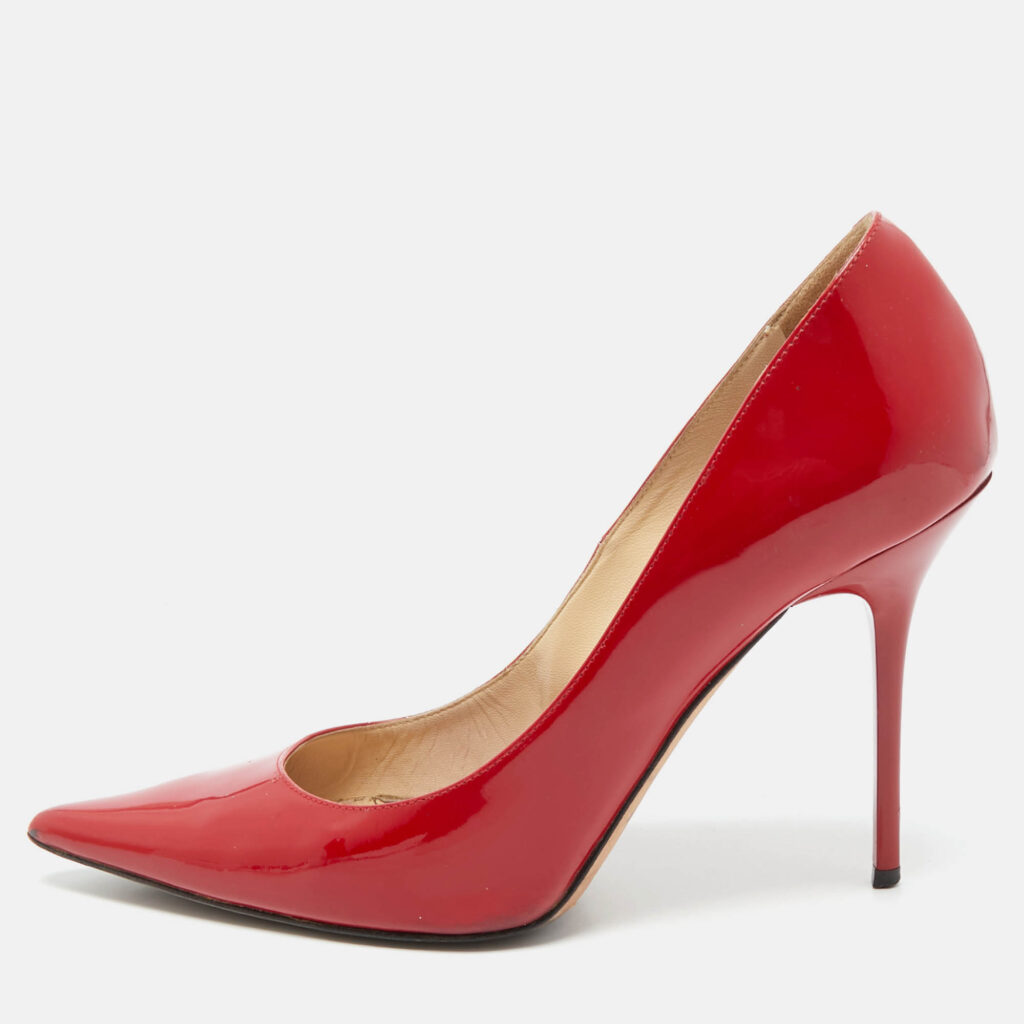 Jimmy Choo Red Patent Leather Love Pumps Size 37.5