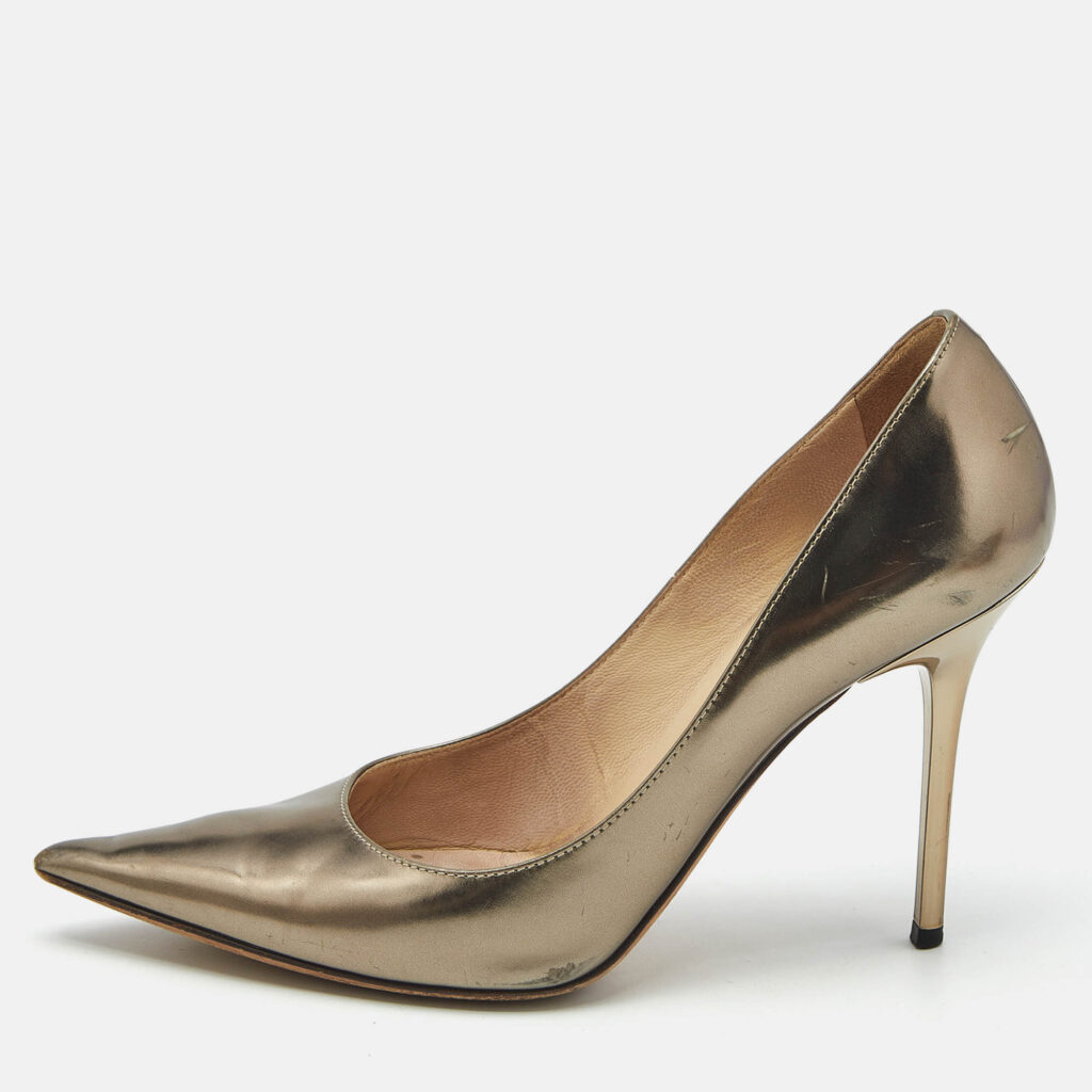 Jimmy Choo Gold Leather Love Pumps Size 36.5 Jimmy Choo Gold Leather Love Pumps Size 36.5