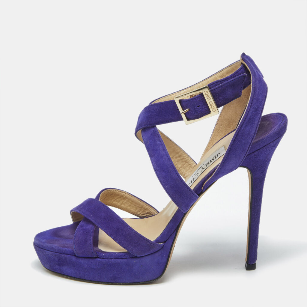 Jimmy Choo Purple Suede Maitai Platform Sandals Size 38.5 Jimmy Choo Purple Suede Maitai Platform Sandals Size 38.5