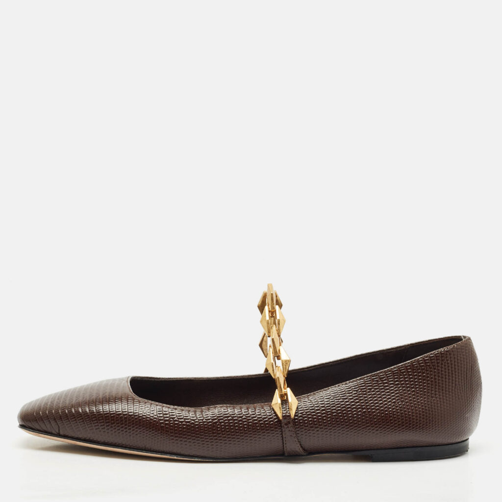 Jimmy Choo Burgundy Lizard Embossed Leather Tilda Ballet Flats Size 40 Jimmy Choo Burgundy Lizard Embossed Leather Tilda Ballet Flats Size 40