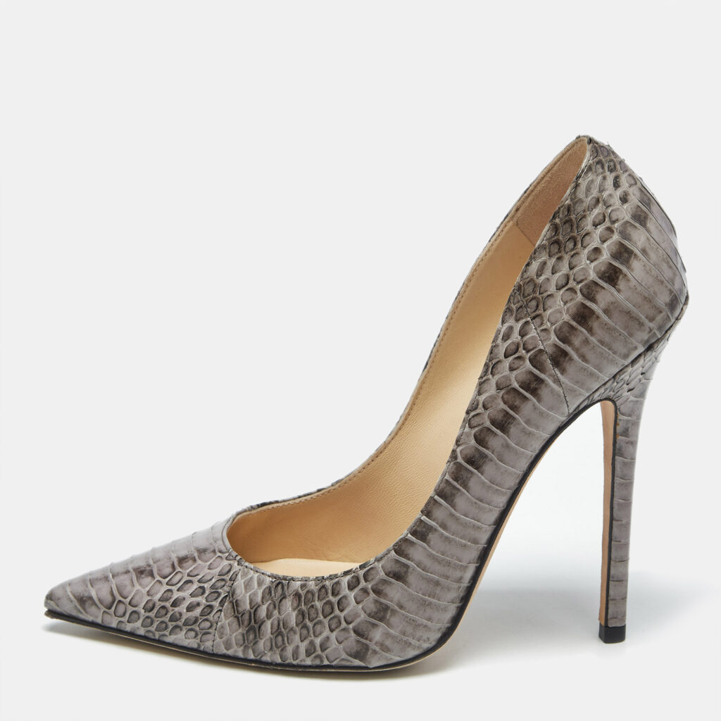 Jimmy Choo Grey Elaphe Leather Anouk Pumps Size 37 Jimmy Choo Grey Elaphe Leather Anouk Pumps Size 37