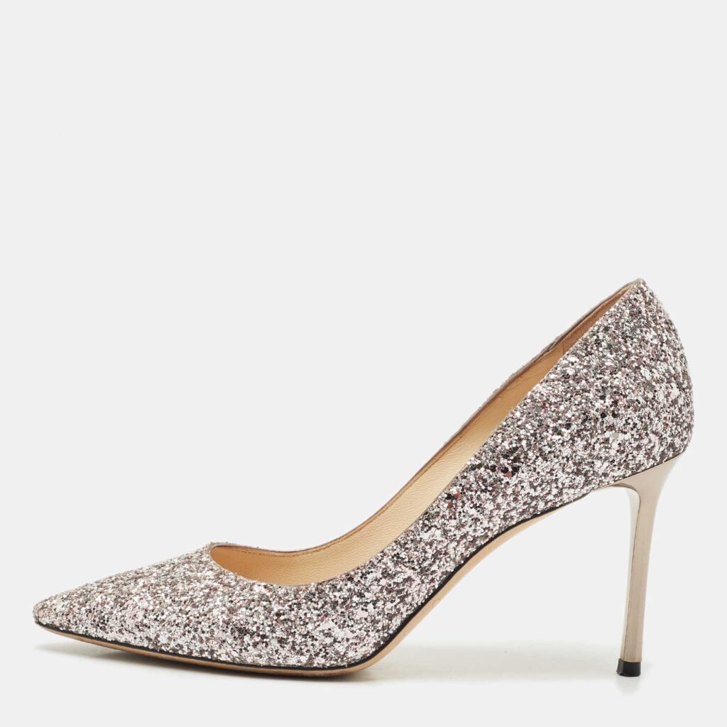 Jimmy Choo Light Lilac Glitter Leather Romy Pumps Size 39 Jimmy Choo Light Lilac Glitter Leather Romy Pumps Size 39