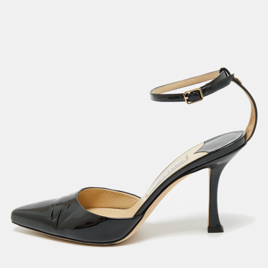 Jimmy Choo Black Patent Leather Saeda Mary Jane Pumps Size 38.5 Jimmy Choo Black Patent Leather Saeda Mary Jane Pumps Size 38.5