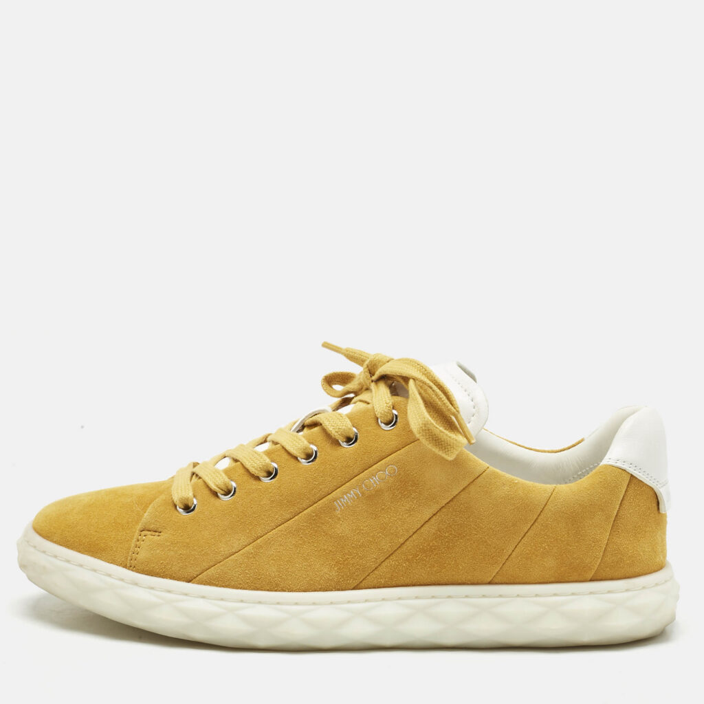 Jimmy Choo Yellow Suede Diamond Light Sneakers Size 40 Jimmy Choo Yellow Suede Diamond Light Sneakers Size 40