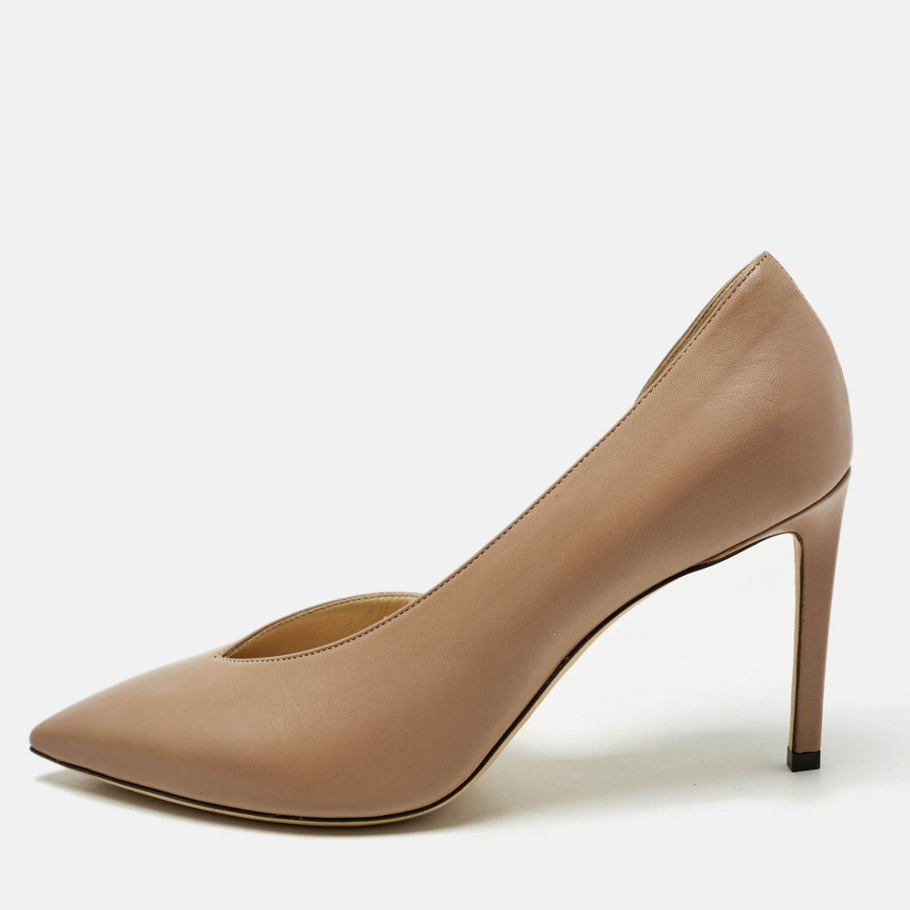 Jimmy Choo Beige Leather Sophia D'orsay Pumps