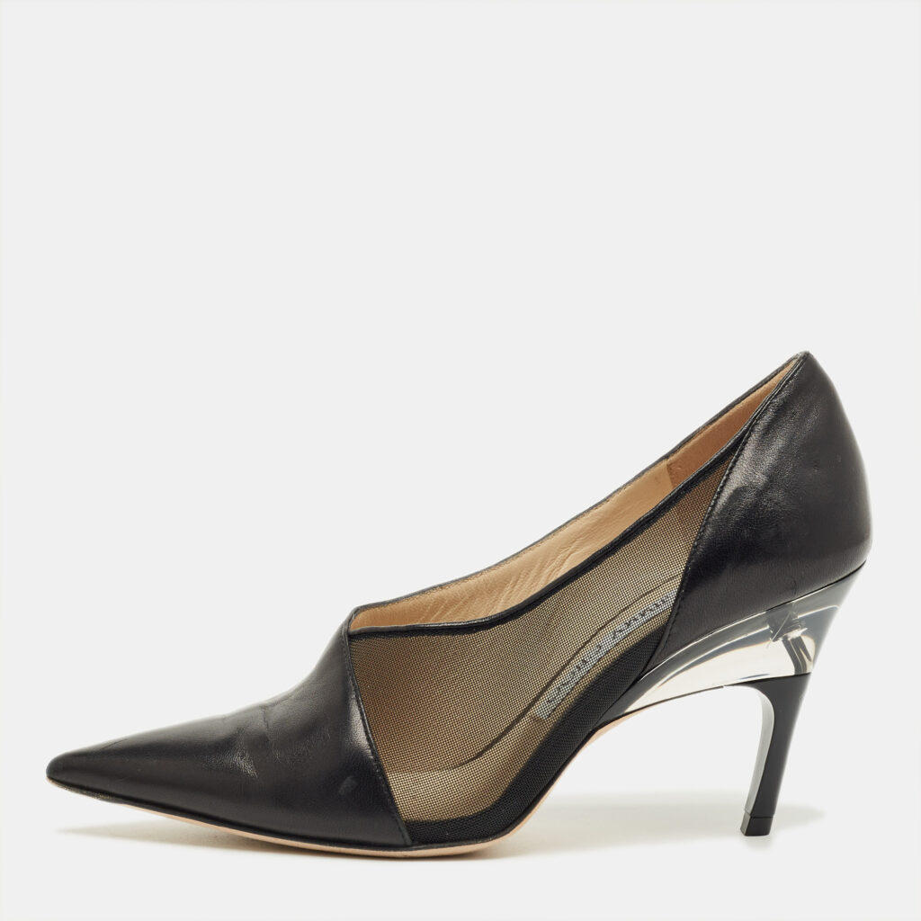 luxury-women-jimmy-choo-used-shoes-p1243141-001.jpg Jimmy Choo Black Patent Leather Pointed Toe Pumps Size 36