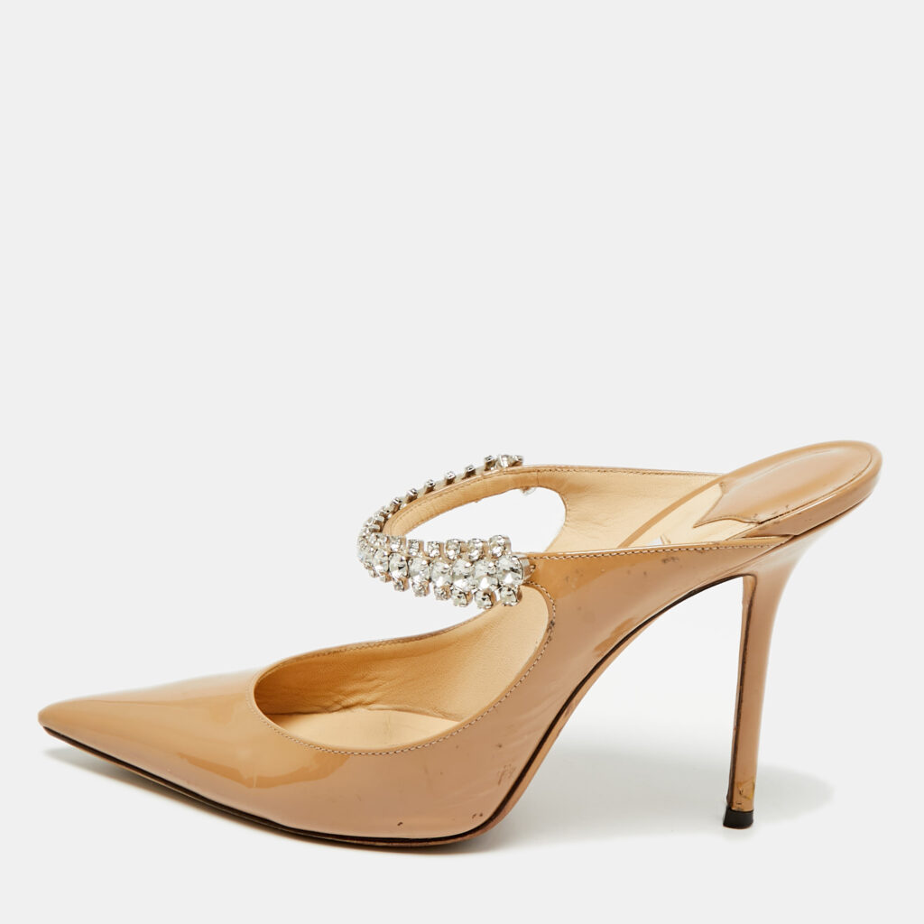 Jimmy Choo Bing Size 39 Beige Patent Leather Mules Jimmy Choo Bing Size 39 Beige Patent Leather Mules