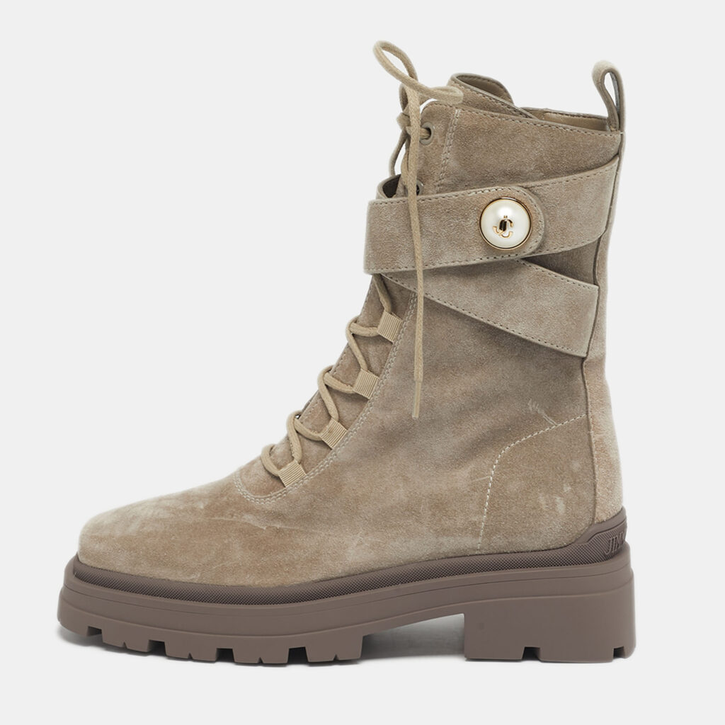 Jimmy Choo Noemi Size 35.5 Taupe Grey Ankle Length Boots Jimmy Choo Noemi Size 35.5 Taupe Grey Ankle Length Boots
