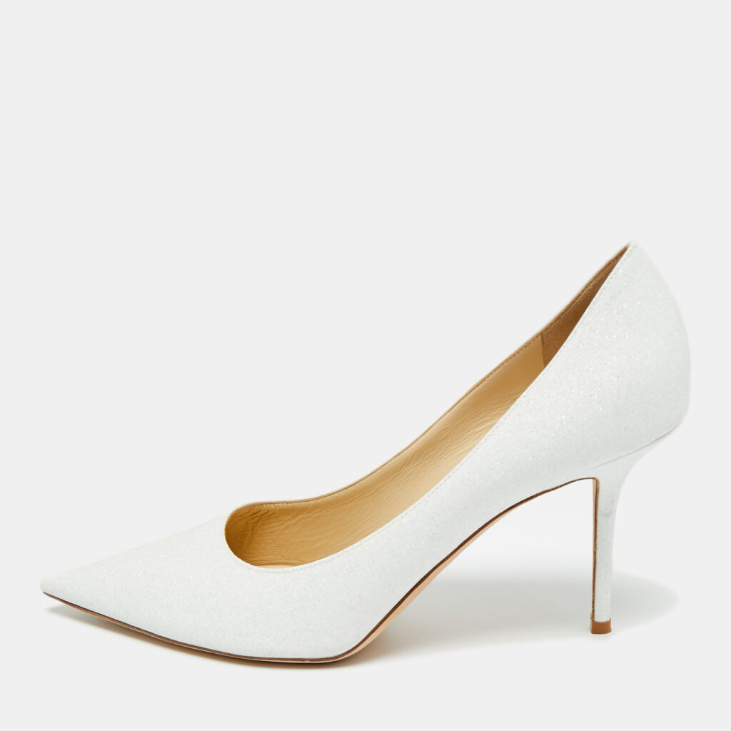 Jimmy Choo Romy Size 43 White Glitter Pumps