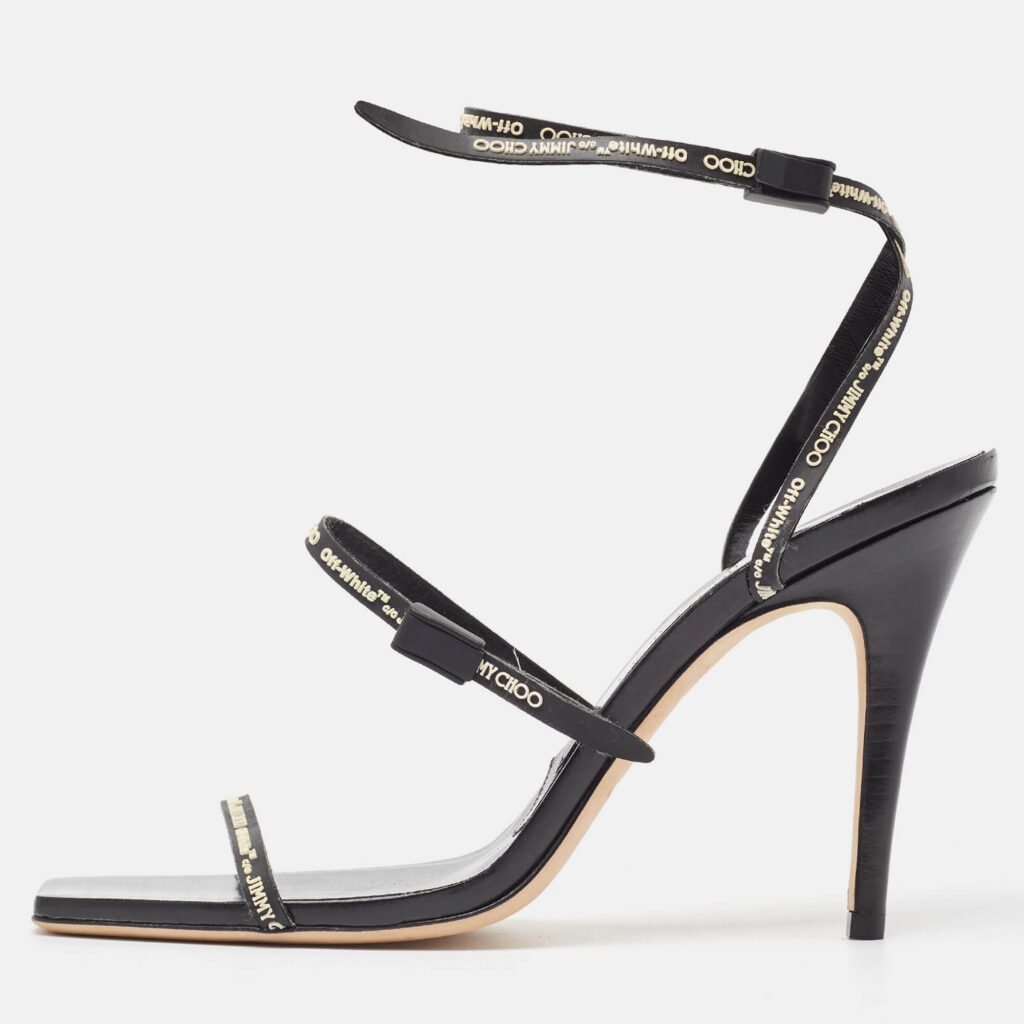 luxury-women-jimmy-choo-used-shoes-p969043-010-1.jpg Jimmy Choo X Off-White Black Leather Jane Sandals Size 39