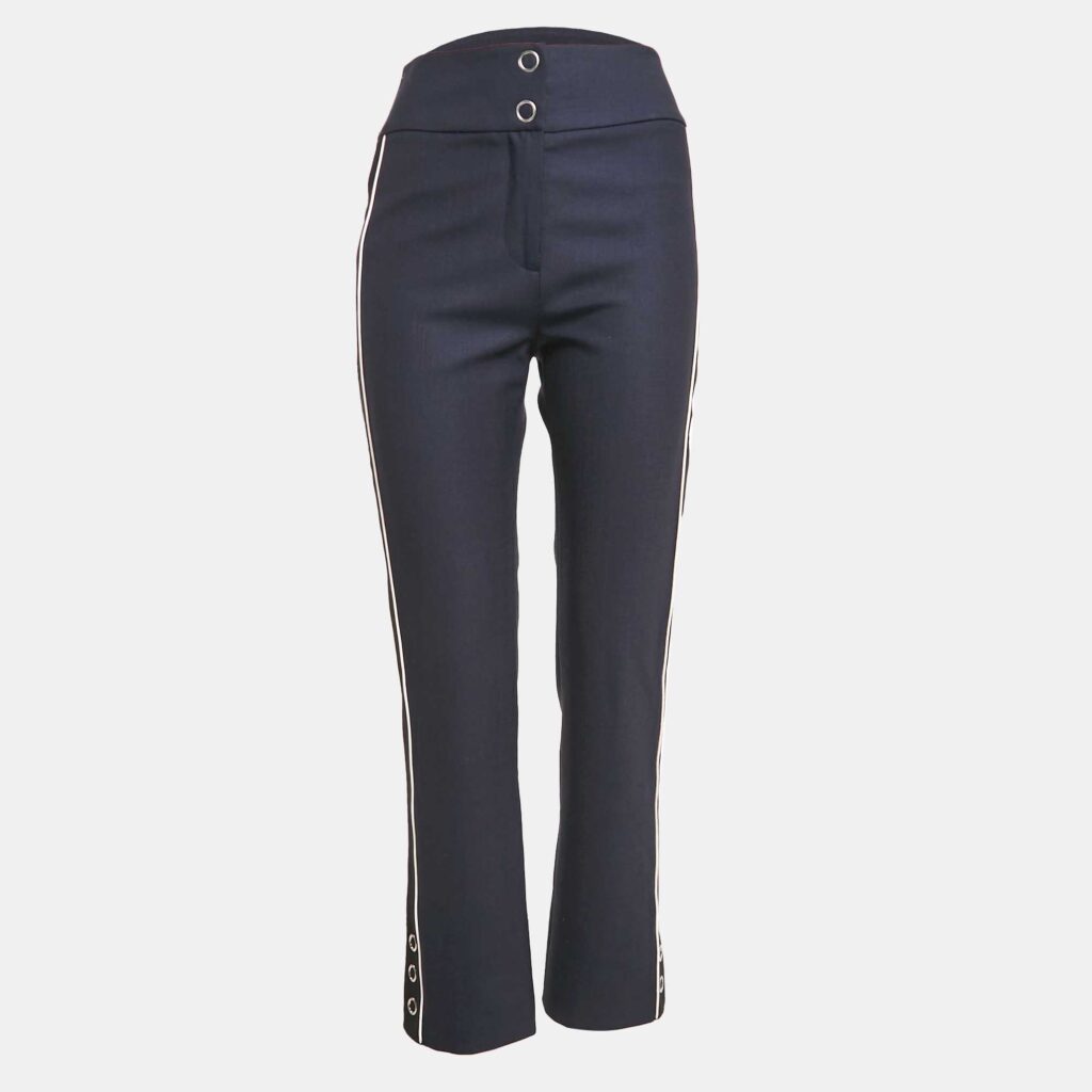 Jonathan Simkhai Navy Blue Side Stripe Gabardine Trousers S Jonathan Simkhai Navy Blue Side Stripe Gabardine Trousers S