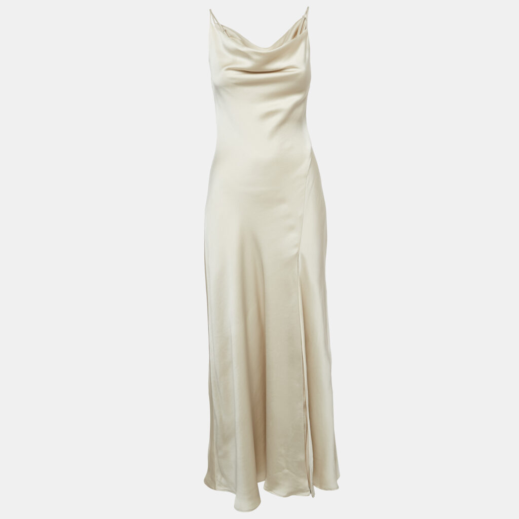 Jonathan Simkhai Cream Satin Sleeveless Maxi Dress XS Jonathan Simkhai Cream Satin Sleeveless Maxi Dress XS