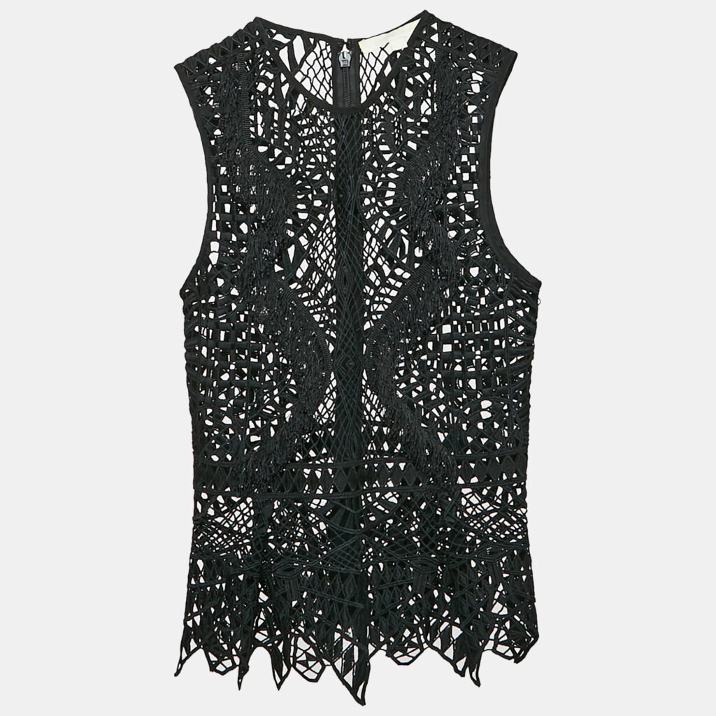 Jonathan Simkhai Black Lace Trimmed Sleeveless Top S Jonathan Simkhai Black Lace Trimmed Sleeveless Top S