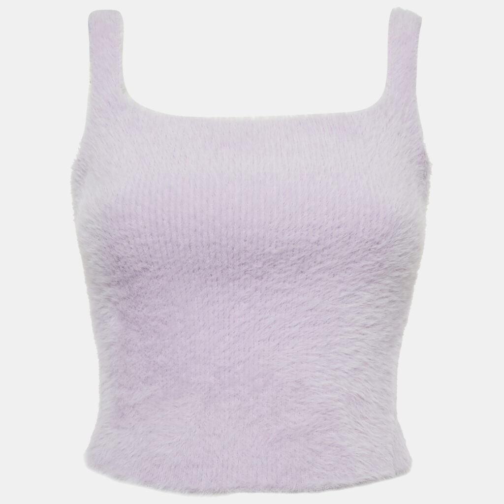 Jonathan Simkhai Purple Fur Sleeveless Crop Top M Jonathan Simkhai Purple Fur Sleeveless Crop Top M